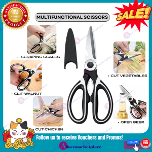 Multifunctional Scissors GUNTING DURABLE Sharp Scissors ALL PURPOSE KITCHEN SCISSORS Lightweight na Gunting Stainless Steel Kitchen Scissors Multipurpose Kitchen Tool Shears Barbecue Nutcracker Opening Bottle Heavyduty SCISSORS alluremarketplace2nd