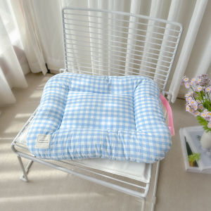 Cute Plaid Dog Cat Cushion Chic Pet Mat Soft Reversible Washable Pad for Bed Sofa Non-Slip Comfort Mat for Puppy Kitten Small