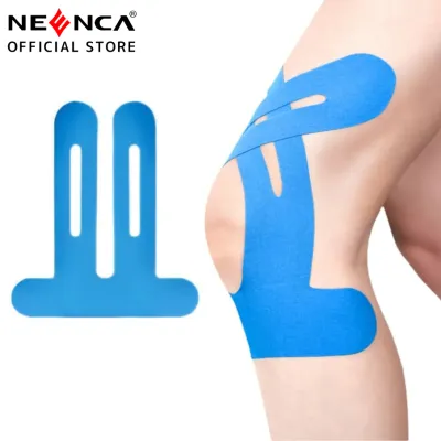 NEENCA 10Pcs Pre-Cut Kinesiology Tape for KneeWaterproof ElasticBreathable Latex-Free Cotton Athletic TapeProvide Support and Stability to Muscle - Ideal for RunningHiking