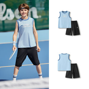balabala Boys Short Sleeve Set Summer Quick-Dry Design Middle and Big Kids Two-Piece
