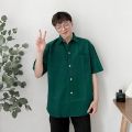 Áo sơ mi Hàn Quốc mẫu mới, áo sơ mi công sở unisex nam nữ form siêu xinh, dáng dài rộng mặc thoải mái thấm hút mồ hôi dễ chịu. 