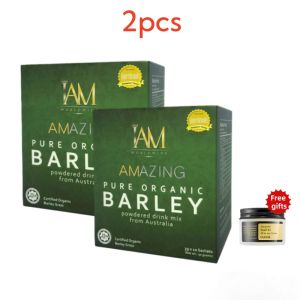 IAM Worldwide Box Pure Organic Barley Powder Drink with Detoxifying Benefits 10 Sachets