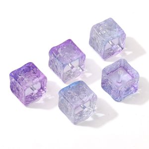 11mm 5pcs/bag Glass Magic Cube Beads Shaped Large Hole Pillar Loose Spacer Beads For Handmade Bracelet Necklace Earring Keychain DIY Craft Jewelry Making Accessories