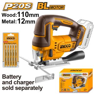 INGCO เลื่อยจิ๊กซอว์ไร้สาย 20 v มอเตอร์ไร้แปรงถ่าน (Brushless Motor) รุ่น CJSLI1008 รุ่นใหม่