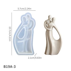 GURUNGMANI DIY Abstract Couple Silicone Molds Ornaments Handmade Soap Mould Simple Reusable Plaster Cement Epoxy Resin Mold Craft Art Lovers