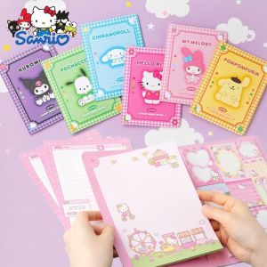 Kawaii Sanrio Sticky Memo Note Cute Mymelody Kuromi Hellokitty Convenience Book Sticker Simple Note Paper Student Stationery 2023 New