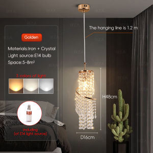 Living Room Decorative Crystal Pendant Light Modern Creative Dining Room Lamp Bedroom Bedside Light