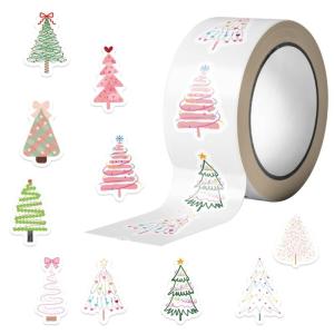 Christmas Theme Stickers Waterproof PVC Tree Designs for Electronic Devices Decoration Creative DIY Projects
