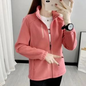 2026 Femme Leisure Stand-up Collar Sports Shirt Autumn Women Long Sleeves Sweatshirt Retro Ladies Large Size 5XL Fleece Outwear2026
