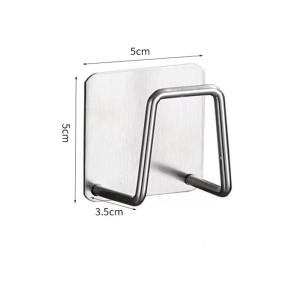 3PCS Stainless Steel Sponge Holder for Kitchen Self Adhesive Sink Drain Drying Rack Hooks Storage Organizer Bathroom Accessories