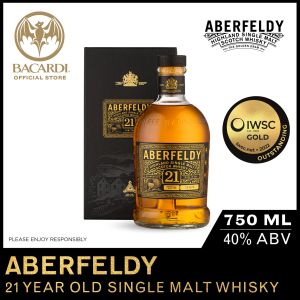 Aberfeldy 21 Year Old Single Malt Scotch Whisky Premium Craft-Style Whisky Aged in Oak Casks 40% ABV 75cl / 750ml