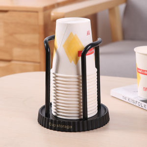 Small Disposable Paper Cup Holders Black/White Plastic Cup and Paper Cups Storage Holder