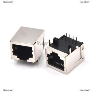 [COD] livestwef 10Pcs set RJ45 Network Ethernet 8P 8C Female Socket Connectors 8Pin PCB Mount High Qulity