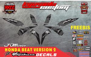 HONDA BEAT V2 HAYABUSA HOTWHEELS STICKER DECALS