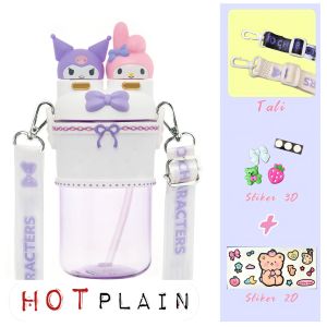 Botol Minum Anak Free Tali & Stiker Karakter Sanrio 700ml Kuromi Melody A 2362 Cimera Kulody FHLC