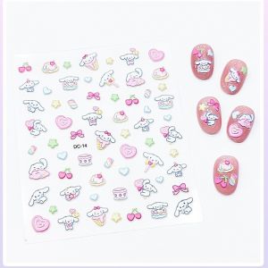 1PCS Cartoon Pochacco Kuromi 5D Adhesive Stickers Sliders for Nails Sanrio Hello Kitty Anime Nail Art Decoration Nail Stickers