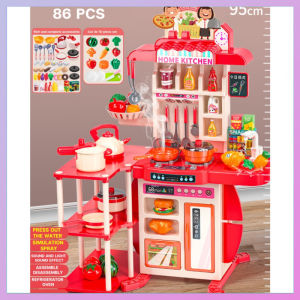 95Cm Kitchen Toys for Girls Big Size Real Steam Working Simulation of Acoustic-Optic Cooking Toys