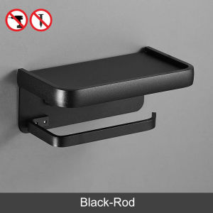 LDIES Black Toilet Paper Holder Multifunction Bathroom Storage Shelf Roll Paper Holder ChromeGreyWhite EL609 N2K8R