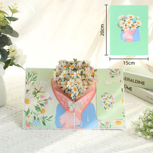 🌹✨ 3D Handmade Bouquet Greeting Card Exquisite Crafted With Bowknot Visually Stunning & Safe Valentines Day Gift Card