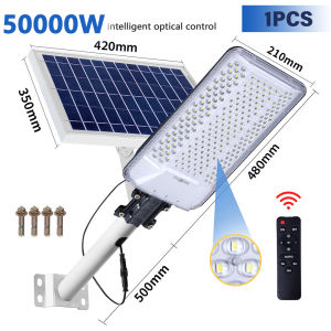(10 Years Warranty) 50000W New Solar Light Outdoor IP67 Waterproof Solar Street Light Led Lights White Lights Super Bright Heavy Duty Industrial Grade Street Light With Remote Control For Yard Park Garden