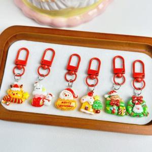 Hmeme 1 6 cái Móc khóa mặt dây chuyền sê-ri ông già Noel hoạt hình dễ thương phụ kiện mặt dây chuyền ba lô sinh viên quà tặng nhỏ tiệc giáng sinh