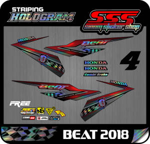 Stiker Striping Standar Hologram Honda Beat 2018