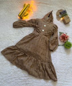 Dress Muslimah Anak Perempuan Lengan Panjang Motif Bunga - Nyaman untuk Usia Pra-Sekolah