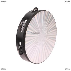 [COD] shiou 6 8 10 Inch Wooden Radiant Tambourine Handbell Hand Drum With Double Row Jingle Musical Educational Instrument