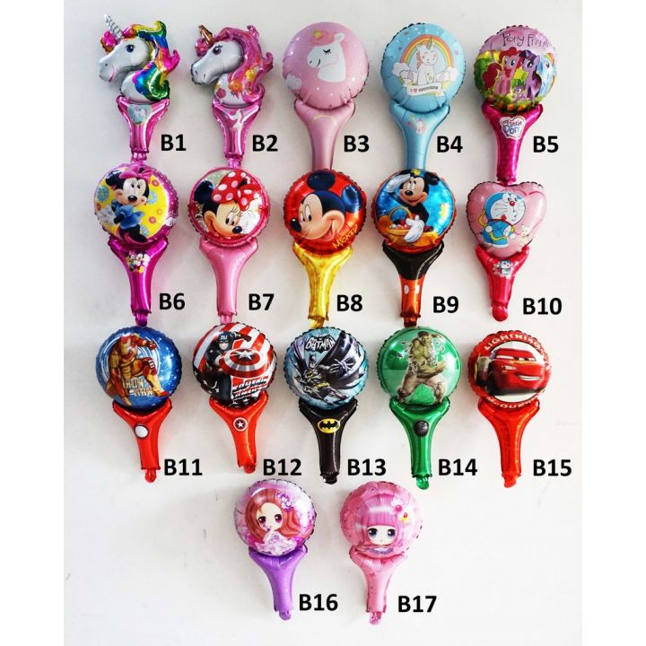 Balon Foil Tongkat Karakter Group 1 Murah Pentungan Balon Foil Ulang