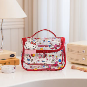 Kitty Clear Hanging Cosmetic Bag Waterproof Portable Travel Wash Bag Hook for cosmetic Toiletry Storage Organizer
