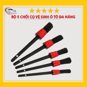 Bộ 5 chổi cọ rửa vệ sinh xe ô tô xe máy chuyên dụng bàn chải mềm làm sạch kẽ hở cửa gió điều hòa đánh bóng khoang máy mâm xelốp xe hơi oto bộ đồ nghề vệ sinh chăm sóc ô tô tại nhà