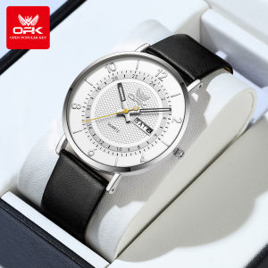 OPK Original Authentic Mens Watch Waterproof Luxury Fashion Atmosphere Stainless Steel Strap Wear-Resistant Scratch-Resistant Luminous Date Quartz Watch