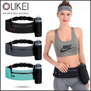 OLIKEI Sports Running Waist Bags with Water Bottle Outdoor Marathon Waterproof Waist Packs Kettle Belt Bag for Men Women