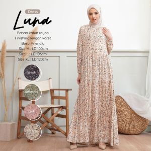 HOMEY DRESS LUNA - GAMIS JUMBO WANITA DEWASA BAHAN KATUN RAYON PREMIUM