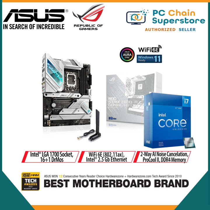 Intel Core i7-12700KF 12th Gen LGA 1700 Processor + ASUS ROG Strix 
