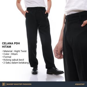 Celana Panjang Bahan Hitam Formal Kualitas Terbaik Celana PDH POLRI Hitam Celana Kantor Hitam MMF