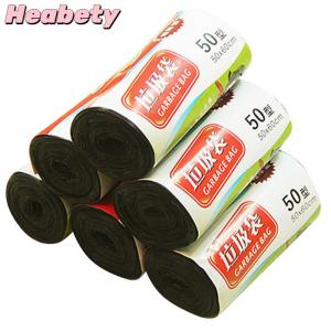 Heabety 1Rolls 50x60cm Garbage Bags Single Color Thick Convenient Environmental Plastic Trash Bags Disposable Plastic Bag Black Garbage