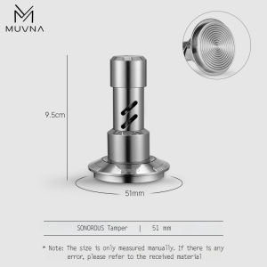 MUVNA Constant Force Espresso Tamper 51/53/58.35mm Stainless Steel Coffee Leveler Thread Gravity 25-35 Pounds Adjustable