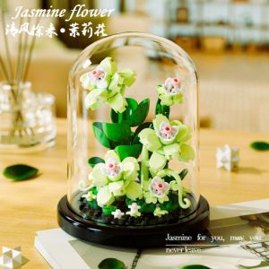 Mainan Bunga Kotak Tampilan Untuk DIY Dekorasi Desktop Blok Bangunan Mainan Flower