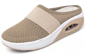 [Free Shipping] Summer New Plus-Size Slip-On Sandals With A Closed-Toe Design Featuring A Mesh Upper And Thick Soles WomenS Wedge Sandals