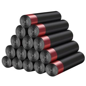 75pcs/5Rolls Drawstring Garbage Bag Disposable Thickened Kitchen Garbage Bag Portable Mixed Color Thicken Garbage Bag Trash Can Liner Bags Extra Load-bearing Garbage Bag