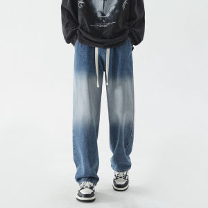Celana Jeans Pria Celana Denim Panjang Gradient Contrast Cowok Versi Korea Pants