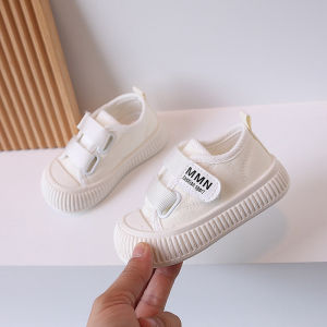 Sepatu Anak Perempuan dan Laki-Laki Bahan Kanvas/ Sepatu Anak Hitam Putih Double Straps Kode D17