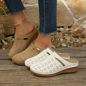 Free Shipping Baotou Wedge Sandals For Women Featuring A Strap Design With Velcro Closures Casual Backless Sandals WomenS Summer Sandals
