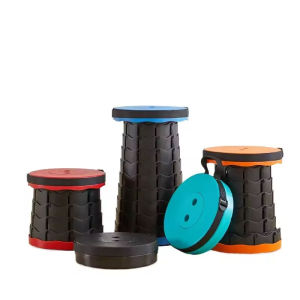 Portable Telescopic Stool Adjustable Height Folding Chair Collapsible Retractable Rainbow Seat / Kerusi Bangku Lipat