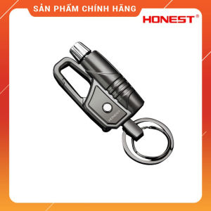 Hộp Quẹt Bật Lửa Diêm Xăng Kiêm Móc Khóa Và Đèn Pin Honest BCK2-572 Nhỏ Gọn Tiện Dụng Đẹp Độc Lạ - Dùng Xăng Cao Cấp ( giao màu ngẫu nhiên )