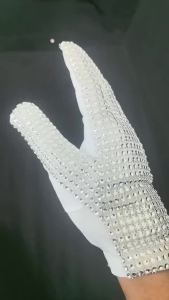 Impersonator Michael Jackson Costumes Stuff Silver Handmade Shining Glove