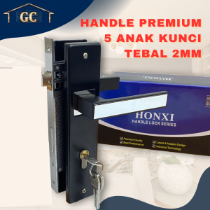 HANDLE GAGANG KUNCI PINTU RUMAH HITAM DOFF TEBAL MINIMALIS / GAGANG PINTU RUMAH GAYA EROPA TEBAL 2MM