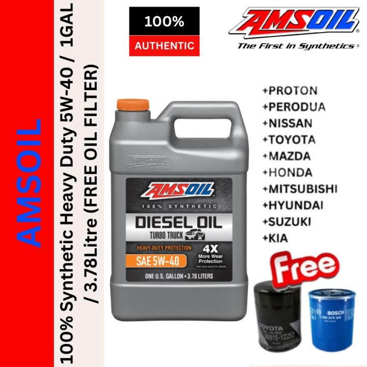 (𝐌𝐀𝐃𝐄 𝐈𝐍 𝐔𝐒𝐀) AS-3-ADO-1G Amsoil 100% Synthetic Heavy Duty 5W40 / 1GAL ...
