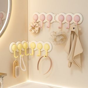 HCHC MALL ABS Rotating Corner Hook Wall Mounted Self Adhesive Punch-free Hanger Multi-functional 6 Hooks Wall Hooks  Room